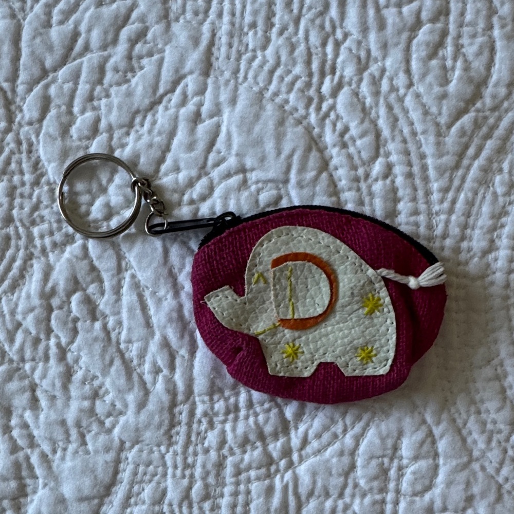 Sweet and Adorable Mini Pink Elephant Keychain Coin Pouch
